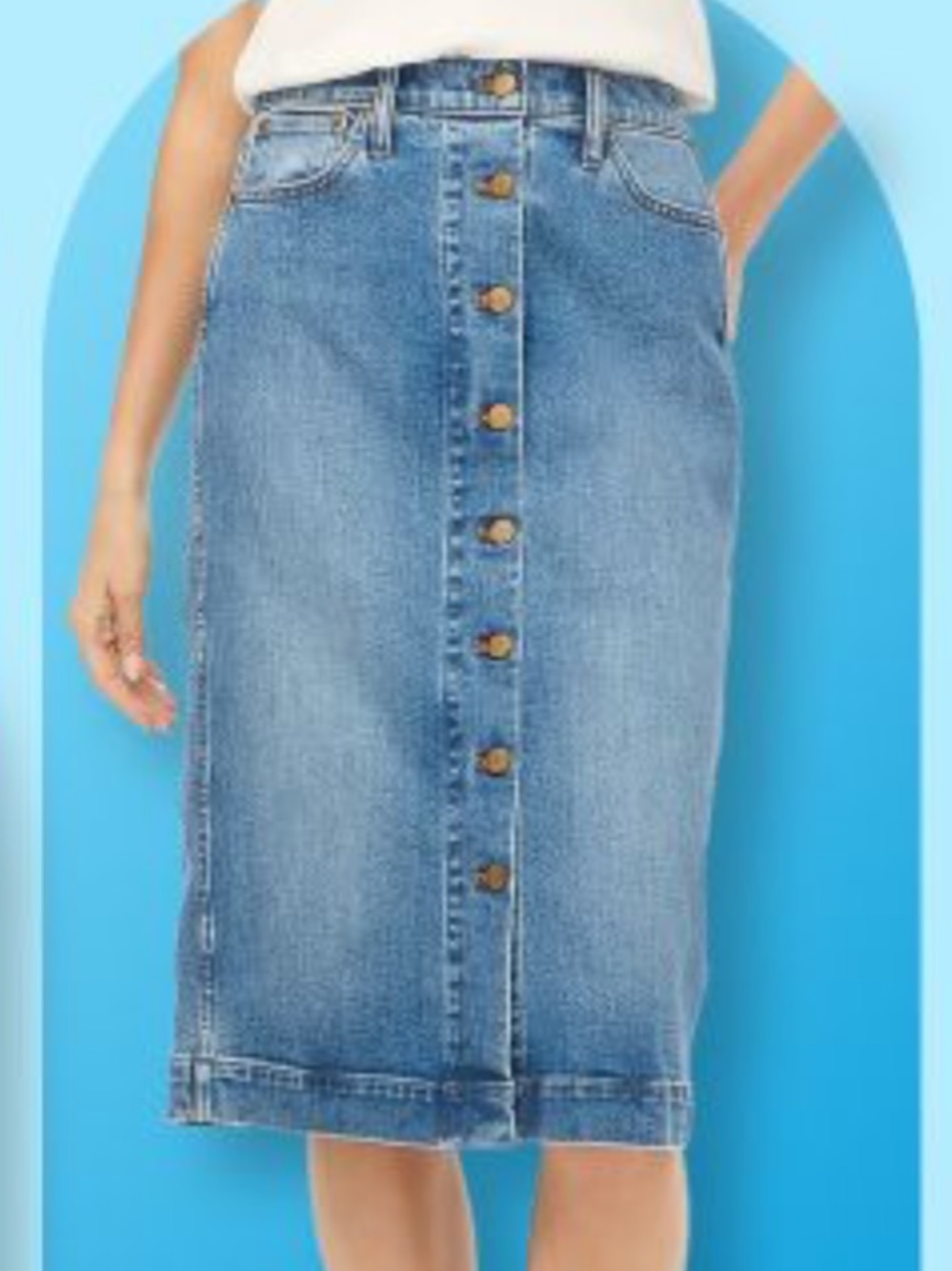 J. Crew Button-Front Denim Midi Skirt size 4